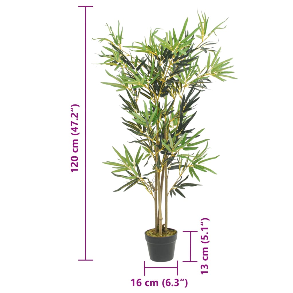 Albero Bambù Artificiale 552 Foglie 120 Cm Verde