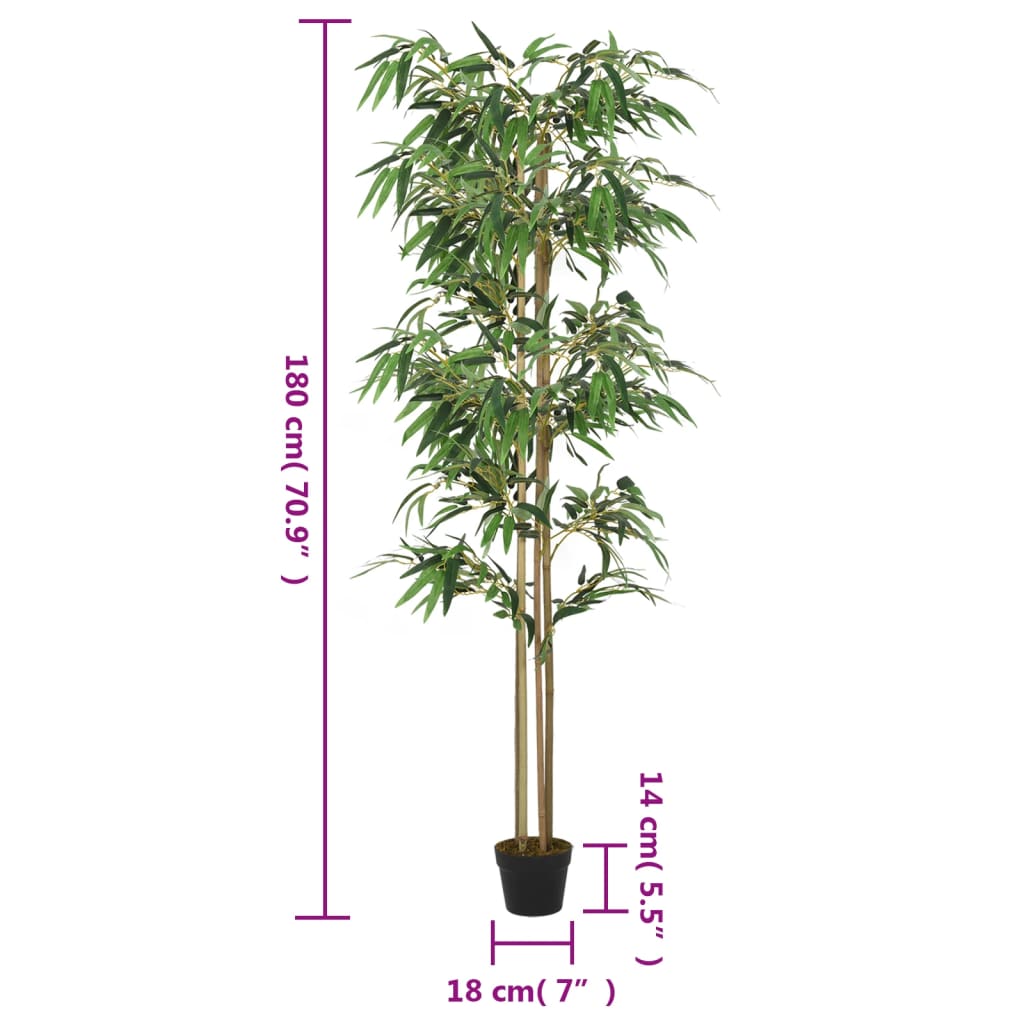 Albero Bambù Artificiale 1216 Foglie 180 Cm Verde