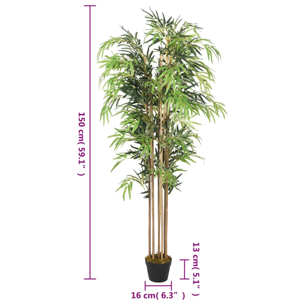 Albero Bambù Artificiale 1095 Foglie 150 Cm Verde