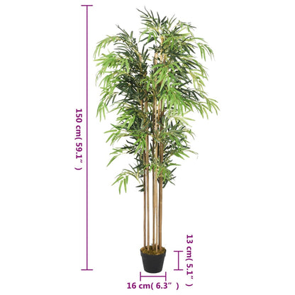 Albero Bambù Artificiale 1095 Foglie 150 Cm Verde