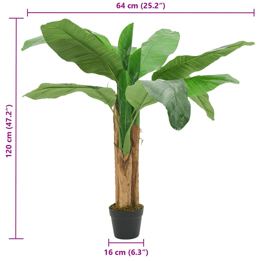 Albero Di Banano Artificiale 9 Foglie Verde