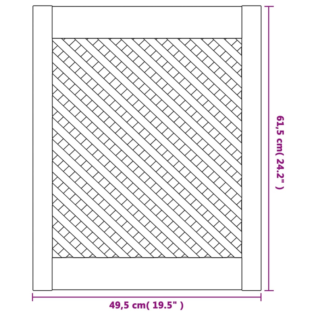 Ante Con Design A Reticolo 2 Pz 49,5X61,5 Cm In Legno Di Pino