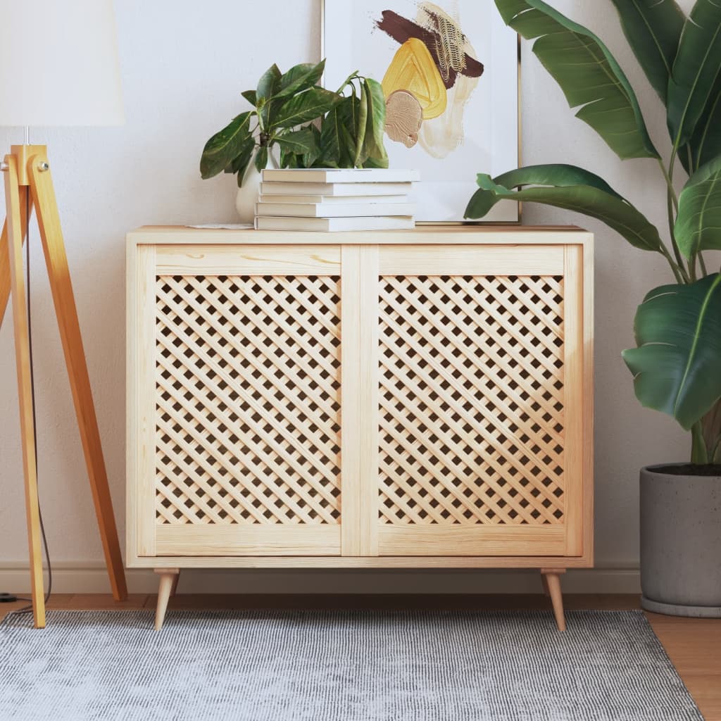 Ante Con Design A Reticolo 2 Pz 49,5X61,5 Cm In Legno Di Pino