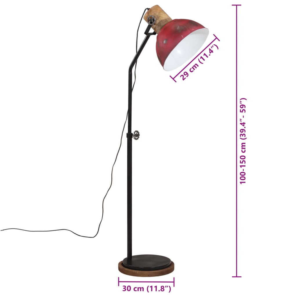 Lampada Da Terra 25 W Anticato 30X30X100-150 Cm E27