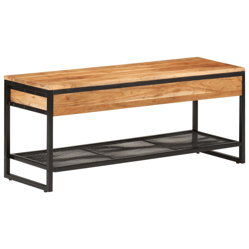 Panca Da Giardino 110X35X45 Cm Legno Massello Di Acacia E Ferro