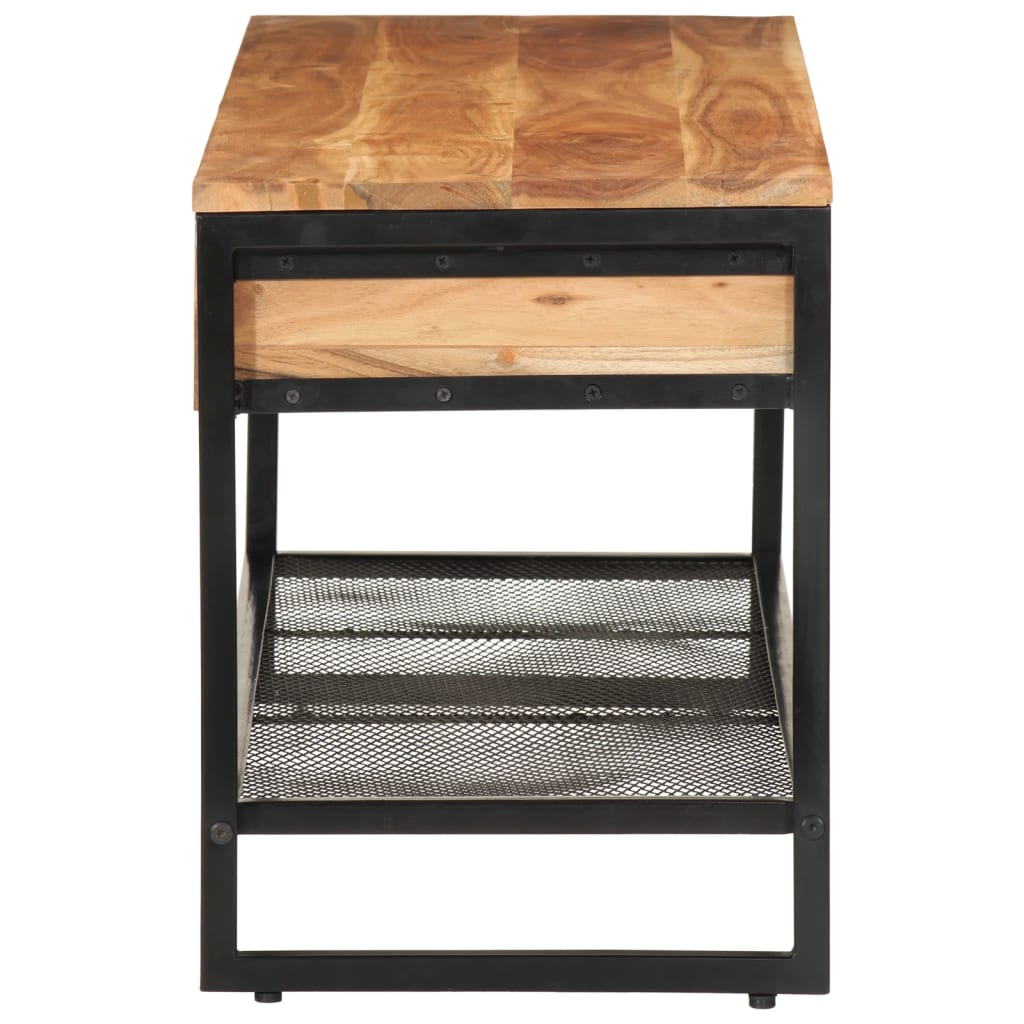 Panca Da Giardino 110X35X45 Cm Legno Massello Di Acacia E Ferro