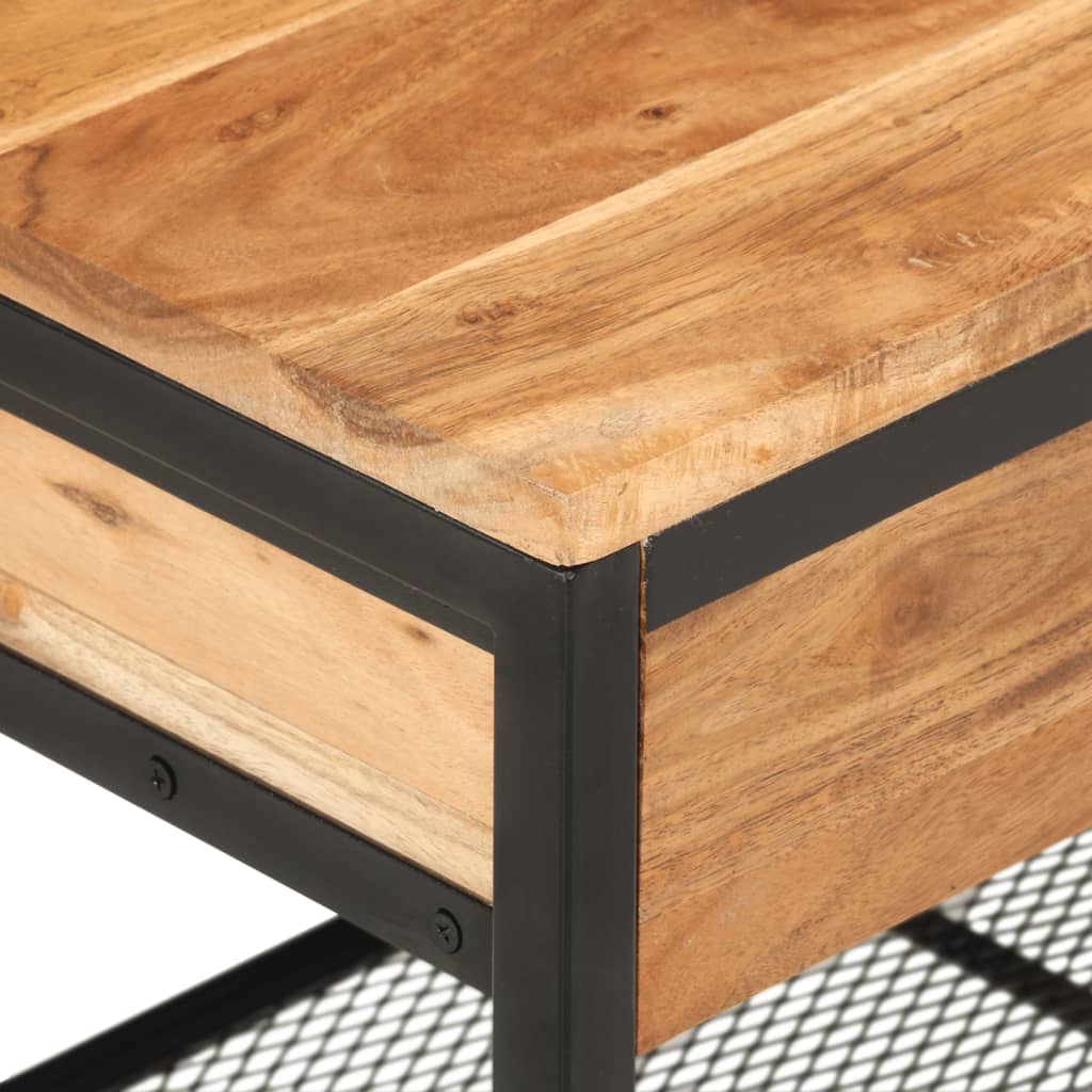 Panca Da Giardino 110X35X45 Cm Legno Massello Di Acacia E Ferro