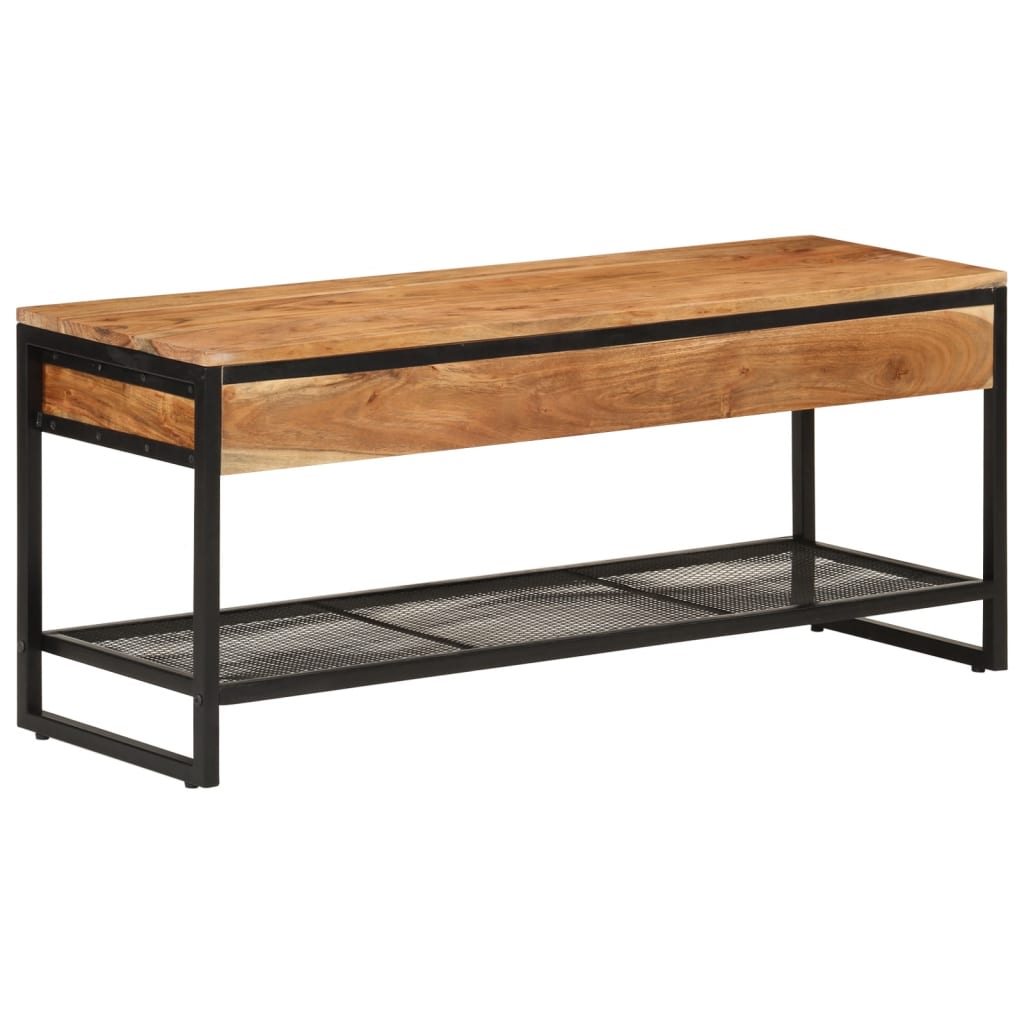 Panca Da Giardino 110X35X45 Cm Legno Massello Di Acacia E Ferro