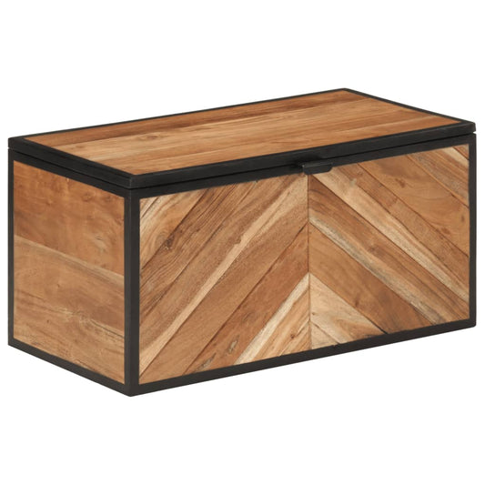 Scatola Portaoggetti 60X30X30 Cm Legno Massello Acacia E Ferro