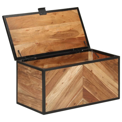 Scatola Portaoggetti 60X30X30 Cm Legno Massello Acacia E Ferro