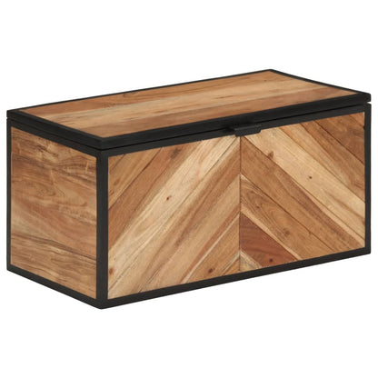 Scatola Portaoggetti 60X30X30 Cm Legno Massello Acacia E Ferro