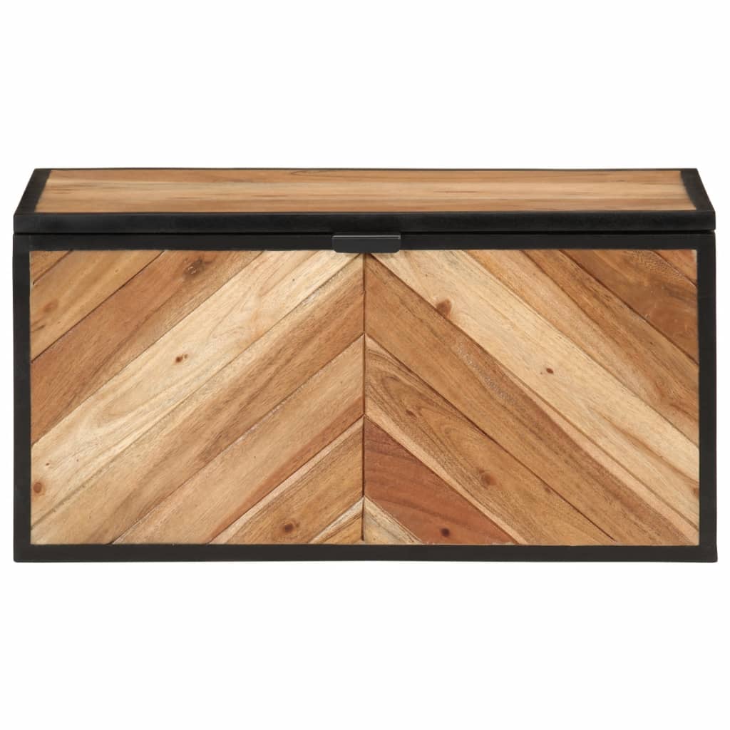 Scatola Portaoggetti 60X30X30 Cm Legno Massello Acacia E Ferro