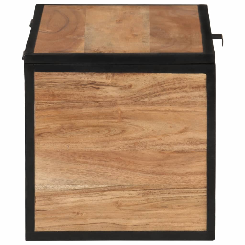 Scatola Portaoggetti 60X30X30 Cm Legno Massello Acacia E Ferro