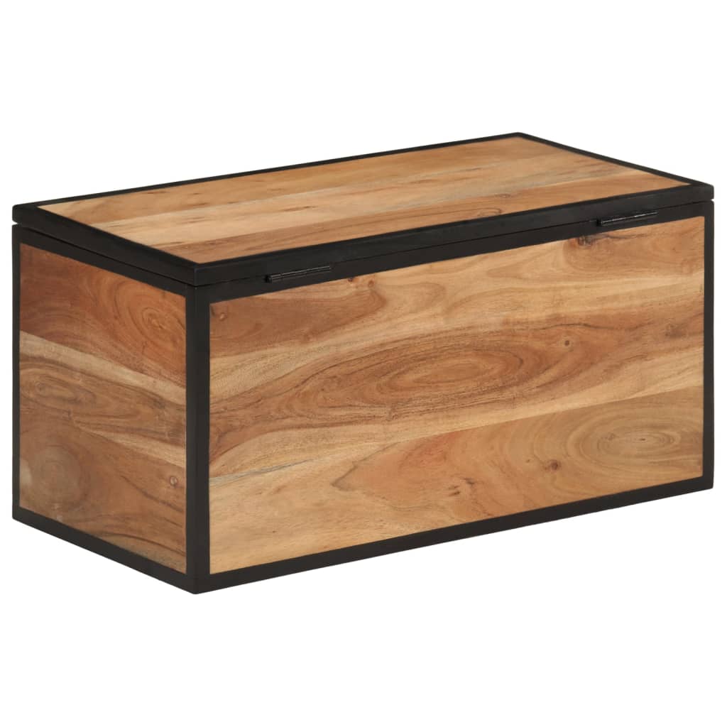 Scatola Portaoggetti 60X30X30 Cm Legno Massello Acacia E Ferro