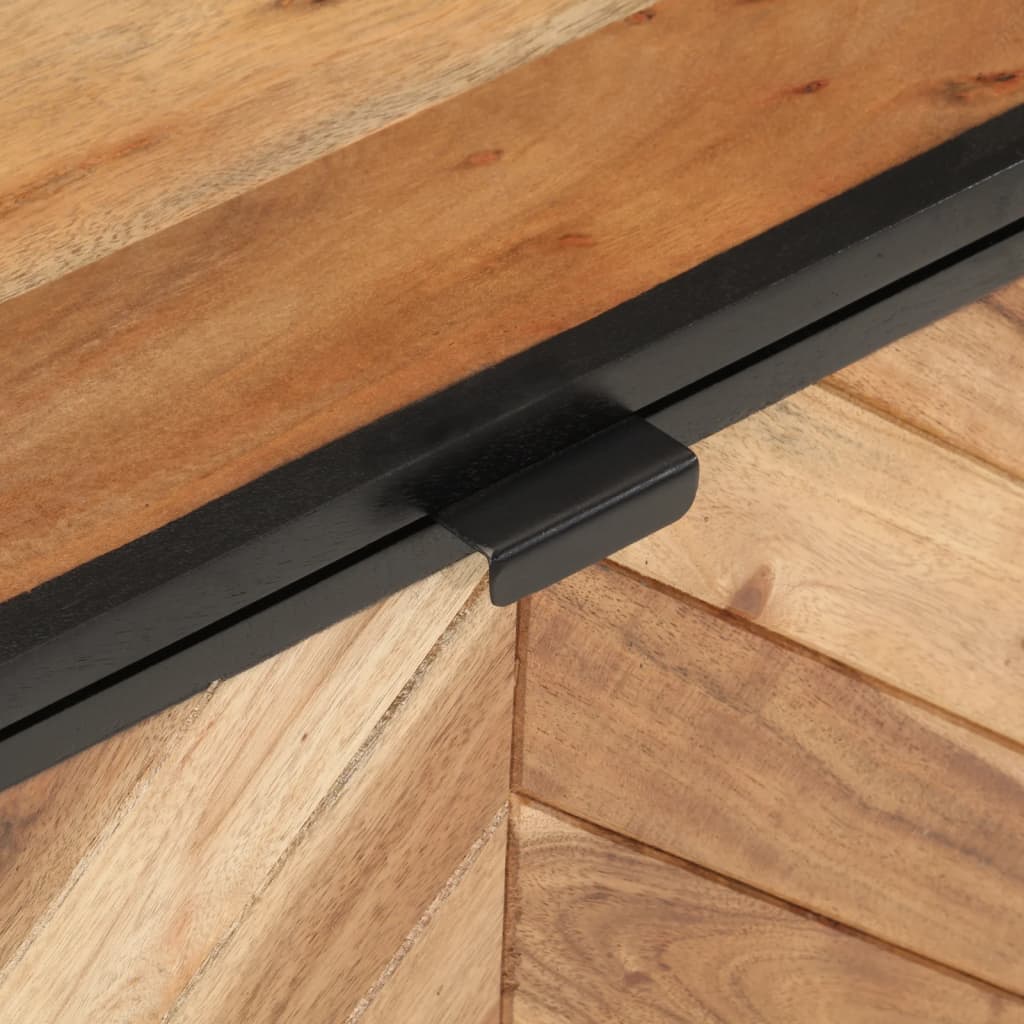 Scatola Portaoggetti 60X30X30 Cm Legno Massello Acacia E Ferro