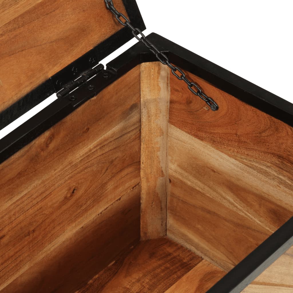 Scatola Portaoggetti 60X30X30 Cm Legno Massello Acacia E Ferro