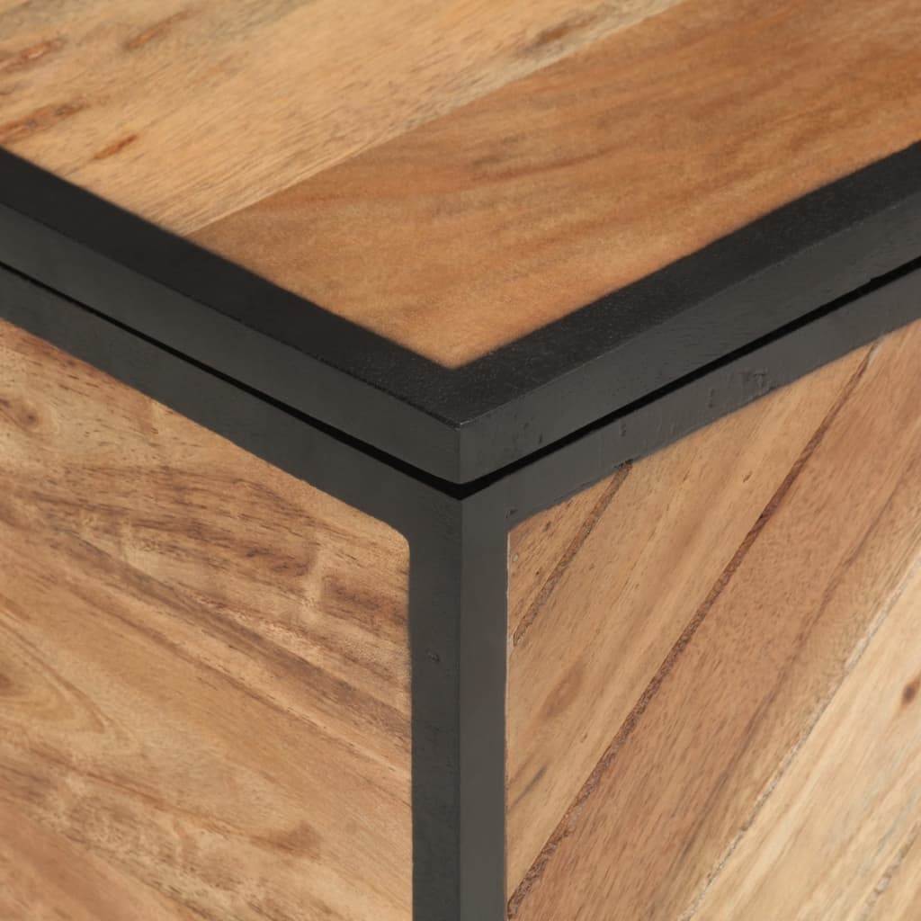 Scatola Portaoggetti 60X30X30 Cm Legno Massello Acacia E Ferro