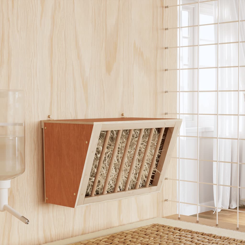Mangiatoia Per Conigli 37X18,5X23 Cm In Legno Massello Di Abete