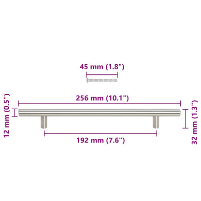 Maniglie Per Mobili 5Pz 192Mm In Acciaio Inox
