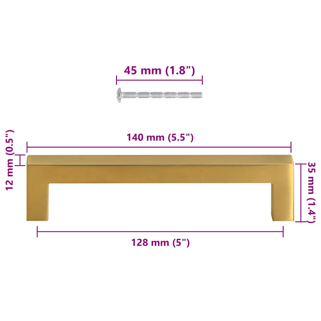 Maniglie Per Mobili 10Pz 128Mm In Acciaio Inox