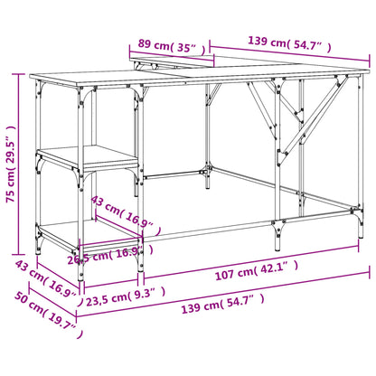 Scrivania 139X139X75 Cm In Legno Multistrato