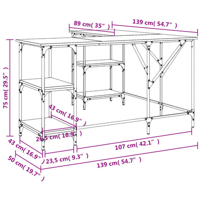 Scrivania 139X139X75 Cm In Legno Multistrato