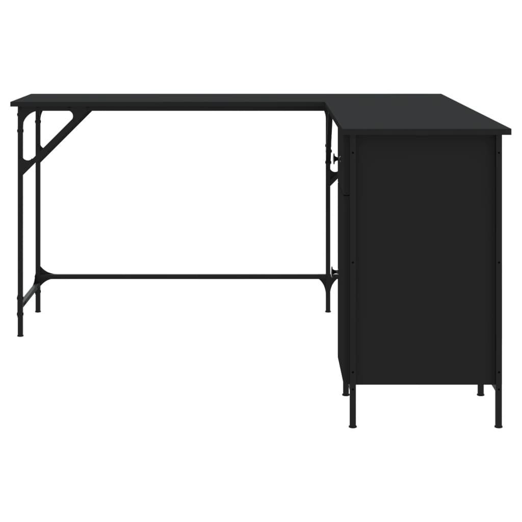 Scrivania Nera 141X141X75 Cm In Legno Multistrato