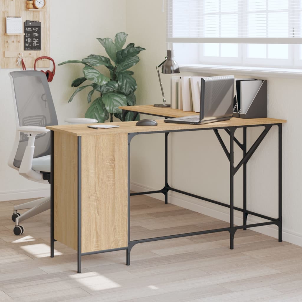 Scrivania Nera 141X141X75 Cm In Legno Multistrato
