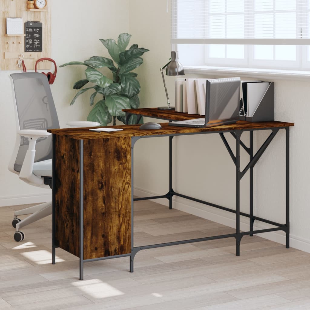 Scrivania Nera 141X141X75 Cm In Legno Multistrato
