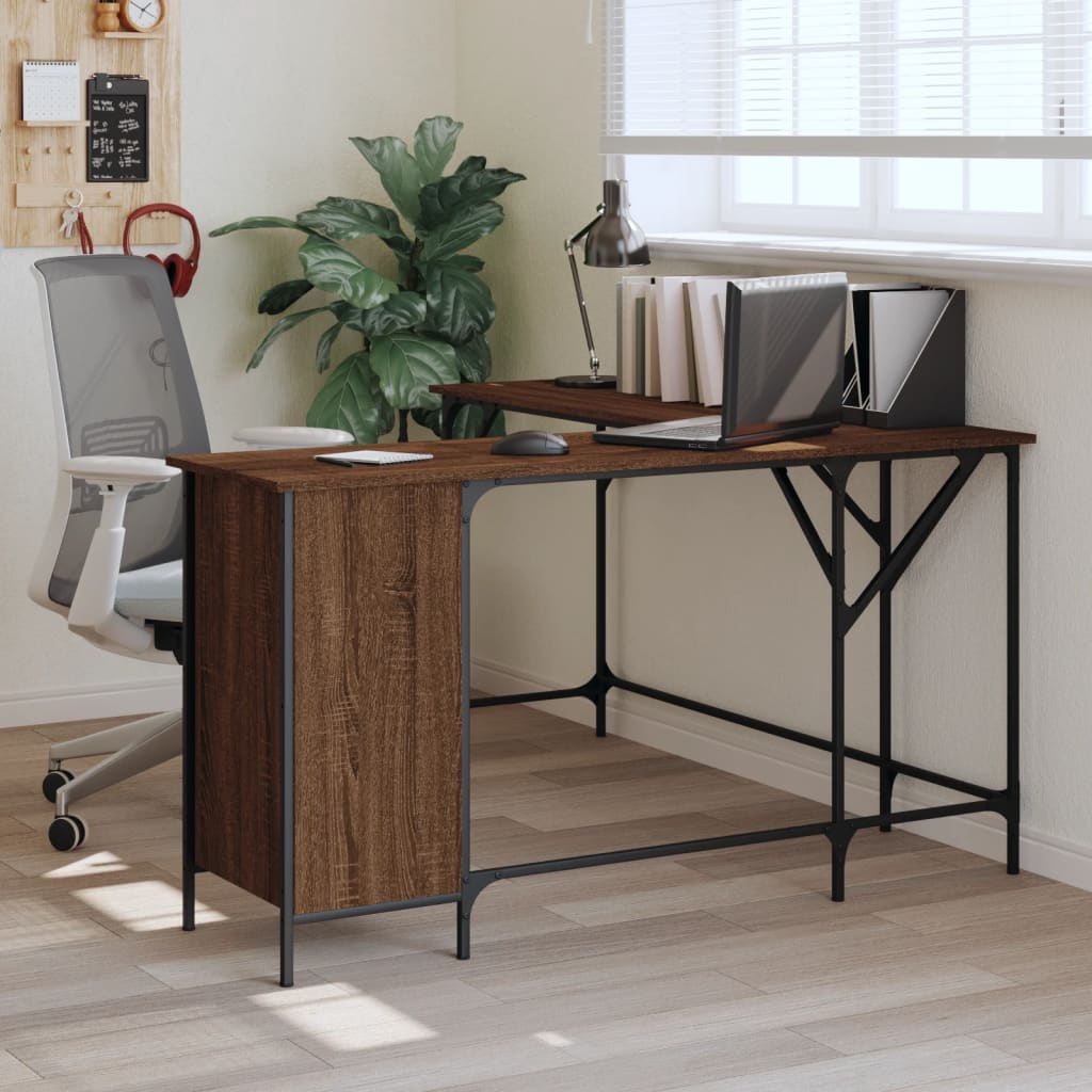 Scrivania Nera 141X141X75 Cm In Legno Multistrato