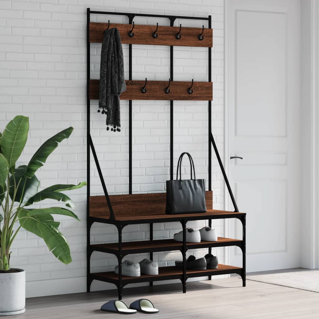 Appendiabiti Con Porta Scarpe 100X40X184 Cm