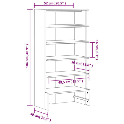 Scarpiera Cera 52X30X104 Cm Legno Massello Di Pino