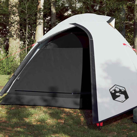 Tenda Campeggio A Cupola 2 Persone Bianca Tessuto Impermeabile