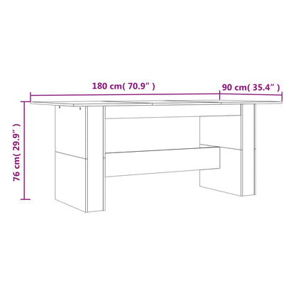 Tavolo Da Pranzo 180X90X76 Cm Legno Multistrato