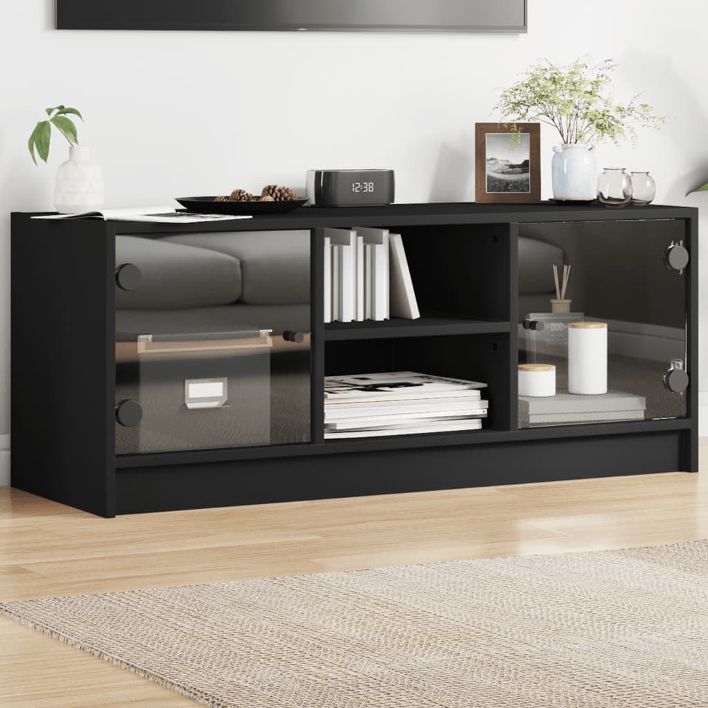 Mobile Porta Tv Con Ante In Vetro 102X37X42 Cm