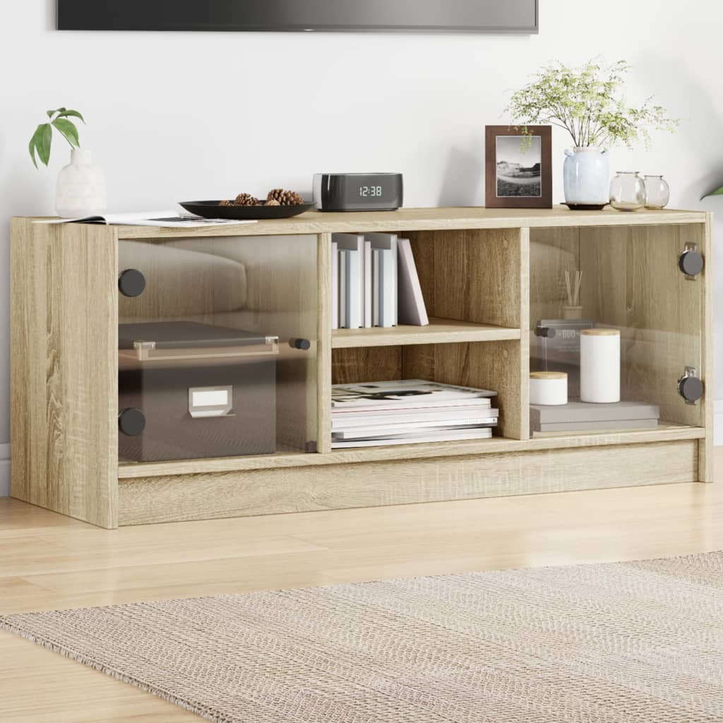 Mobile Porta Tv Con Ante In Vetro 102X37X42 Cm