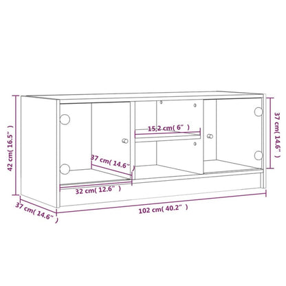 Mobile Porta Tv Con Ante In Vetro 102X37X42 Cm