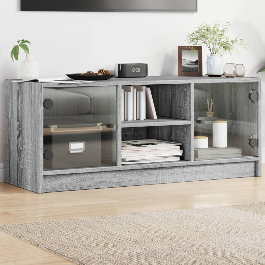 Mobile Porta Tv Con Ante In Vetro 102X37X42 Cm