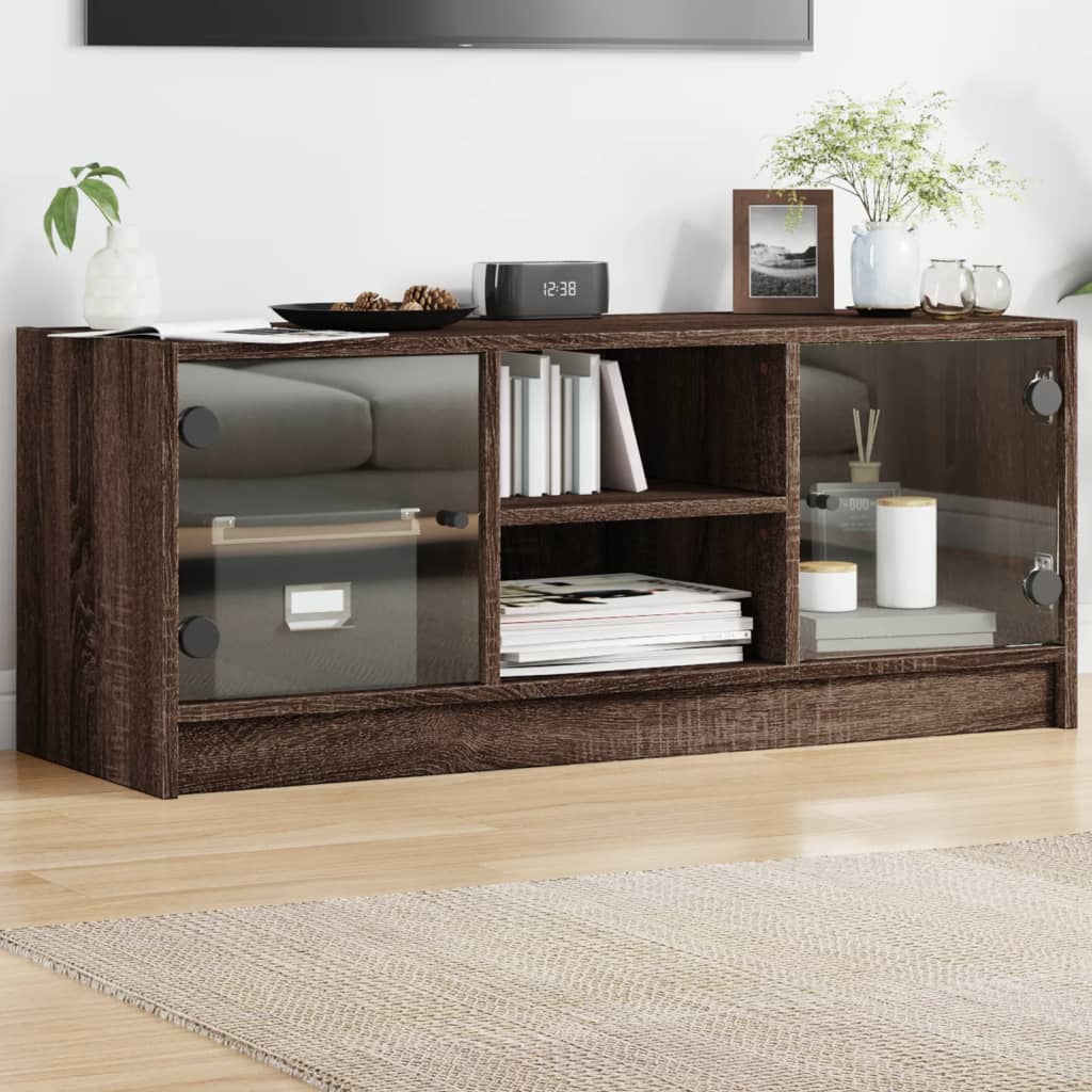 Mobile Porta Tv Con Ante In Vetro 102X37X42 Cm