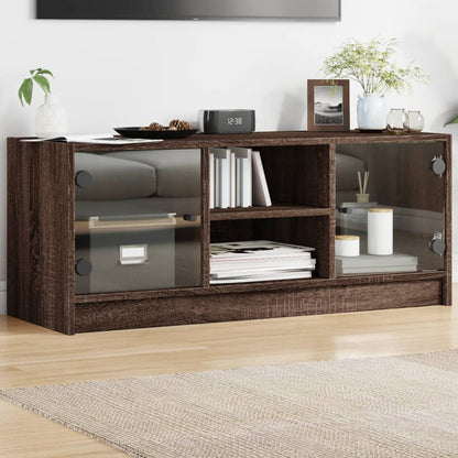 Mobile Porta Tv Con Ante In Vetro 102X37X42 Cm
