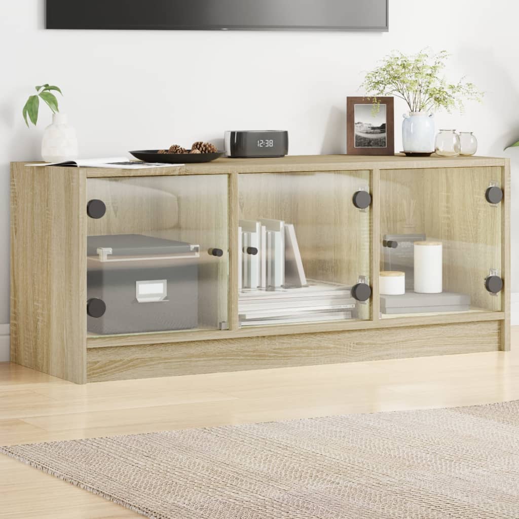 Mobile Porta Tv Con Ante In Vetro 102X37X42 Cm