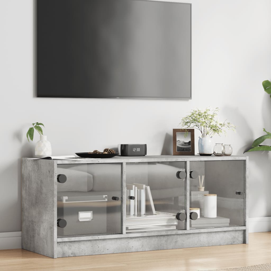 Mobile Porta Tv Con Ante In Vetro 102X37X42 Cm