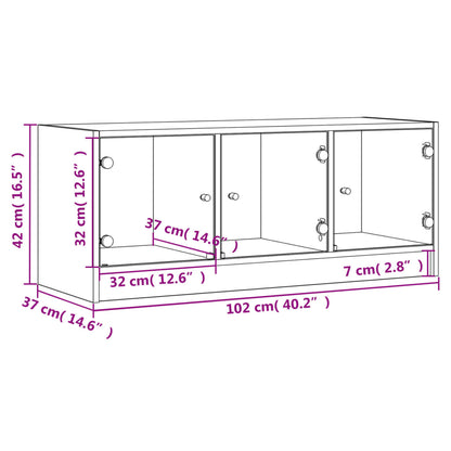 Mobile Porta Tv Con Ante In Vetro 102X37X42 Cm