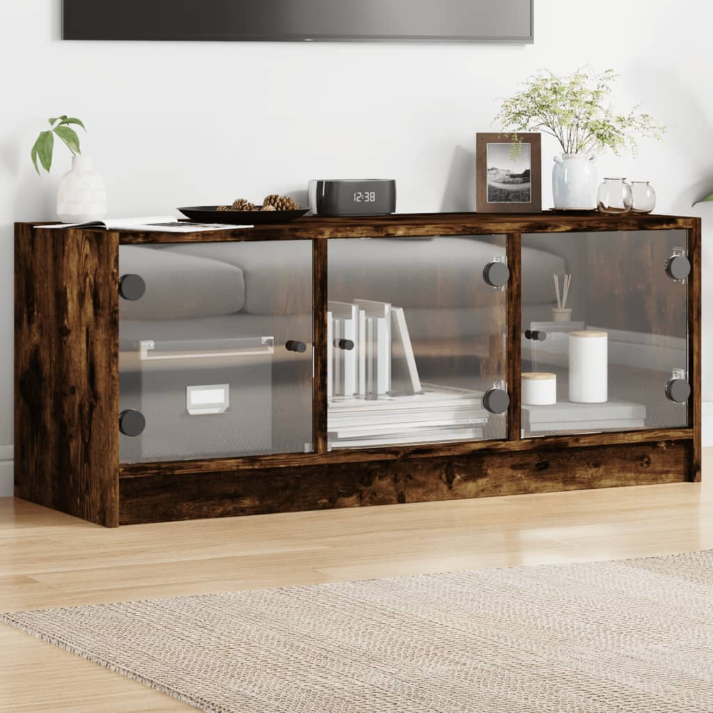 Mobile Porta Tv Con Ante In Vetro 102X37X42 Cm