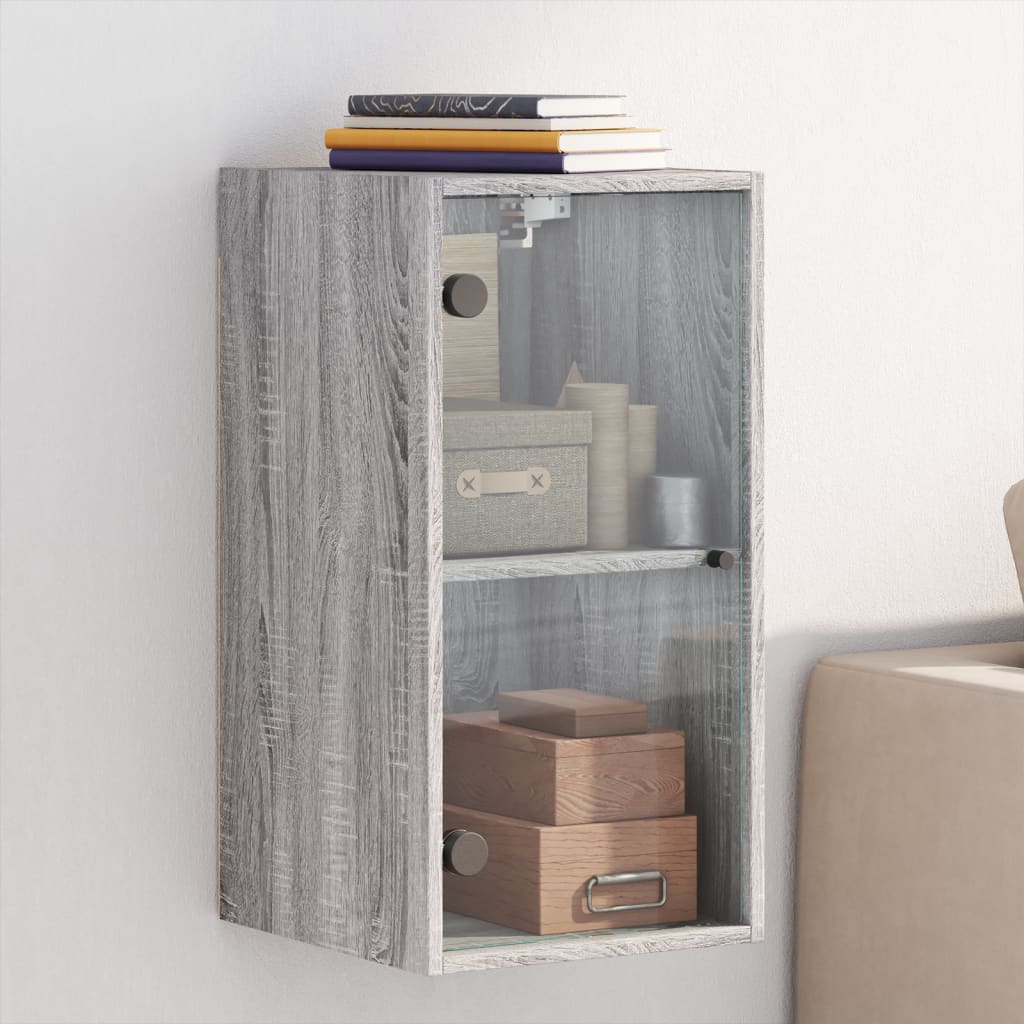 Mobile A Muro Con Ante In Vetro 35X37X68,5 Cm