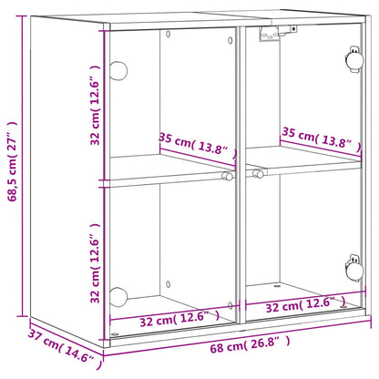 Mobile A Muro Con Ante In Vetro 68X37X68,5 Cm