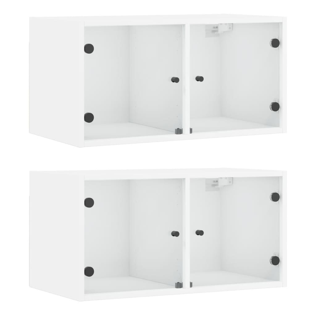 Mobili A Muro Con Ante In Vetro 2Pz 68,5X37X35 Cm