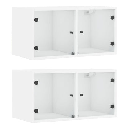 Mobili A Muro Con Ante In Vetro 2Pz 68,5X37X35 Cm