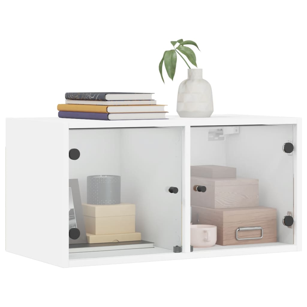 Mobili A Muro Con Ante In Vetro 2Pz 68,5X37X35 Cm