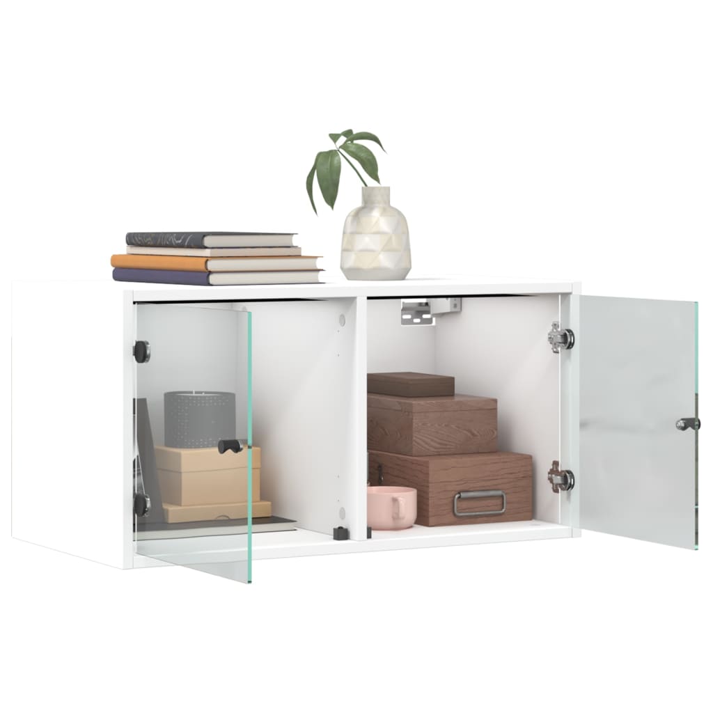 Mobili A Muro Con Ante In Vetro 2Pz 68,5X37X35 Cm